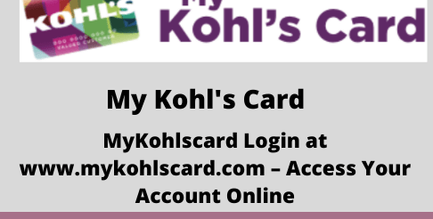 How to login to your My Kohls Card account online at MyKohlsCard.com